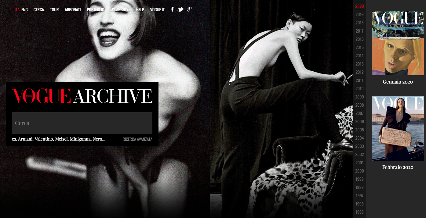 L archivio online di Vogue Italia gratuito fino a Giugno Living